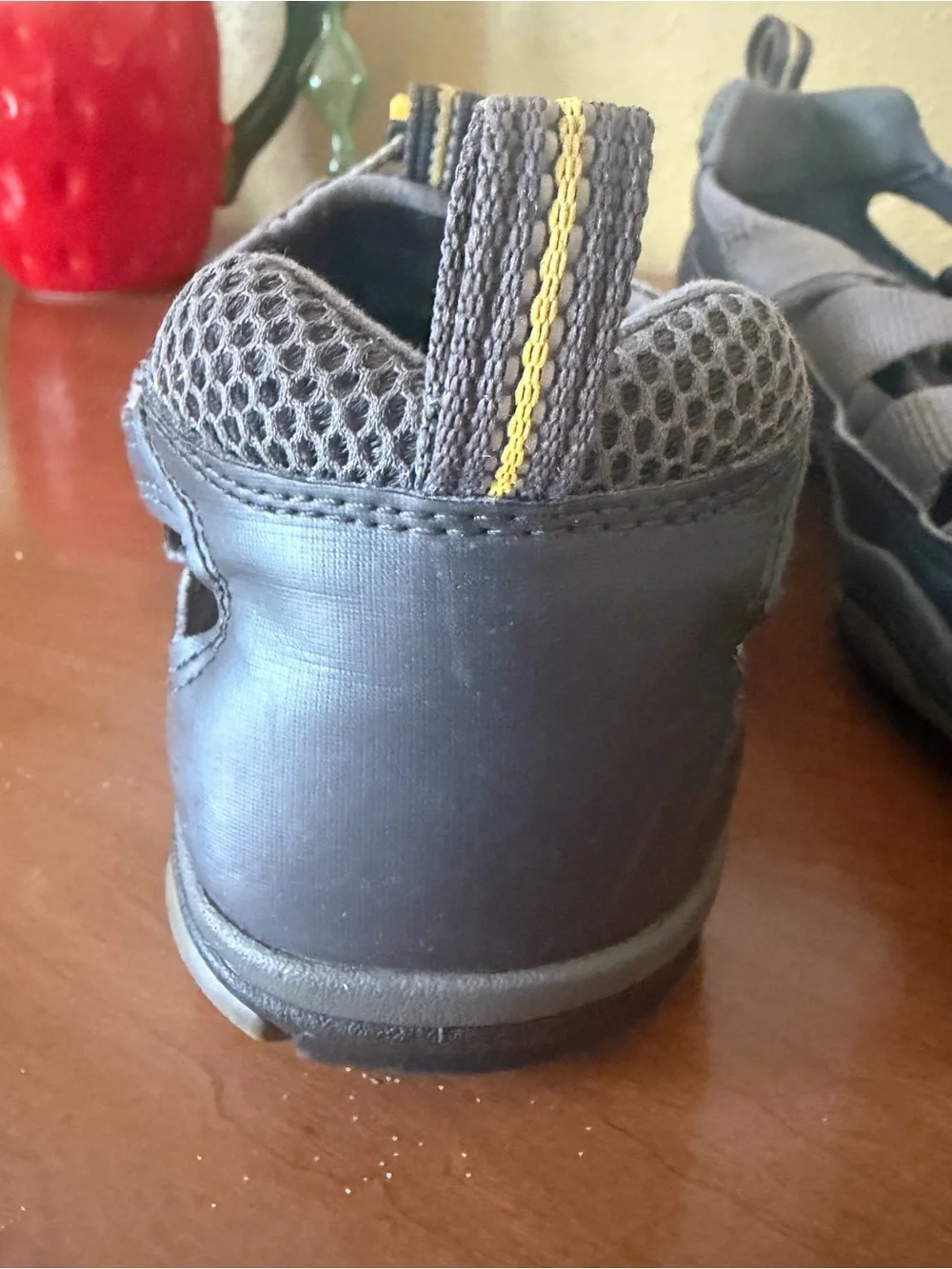 Keen Black Shoe with Yellow Logo Accent
